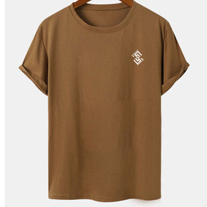 T-shirts 100% coton respirants pour hommes, logo personnalisé, vente en gros, coupe ample, t-shirts élégants pour hommes - Product Image 1