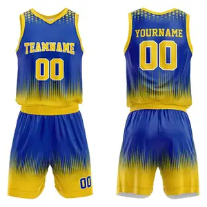 Uniforme de basquete masculino de tecido respirável e confortável, conjunto de uniformes de basquete de tamanho personalizado, fabricante profissional