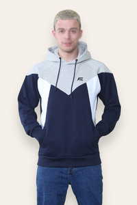 เสื้อฮู้ดดี้โอเวอร์ไซส์แบบมีกระเป๋าหน้า สีบล็อก ตัดเย็บตามสั่ง ขายส่ง พร้อมปักลายพิมพ์นูน สำหรับผู้ชาย - Product Image 3
