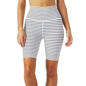 Striped Design Custom <b>White</b> and Navy Blue <b>Women</b> <b>Short</b> Polyester Material High Quality Sublimated Gym Fitness Woman <b>Shorts</b> 2023 - Product Image 1