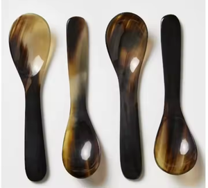 Cuillère en corne naturelle hautement polie et fabriquée à la main de la meilleure qualité pour la maison et l'hôtel par Crescent Crafts Vente en gros - Product Image 4