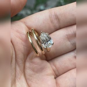 Anillo de Diamantes en Forma de Pera, Venta Caliente, Oro 10K 14K 18K, Plata, Platino, Diseño Espiral, Joyería de Compromiso, Fabricante - Product Image 6