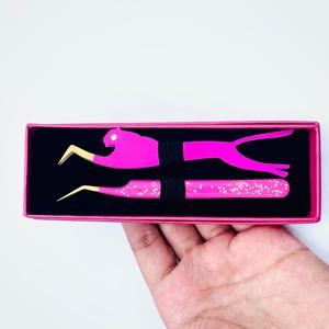 Pince à épiler à pointe en fibre de marque privée avec logo personnalisé pince à épiler Volume de précision pour l'extension des cils et l'usage professionnel - Product Image 6