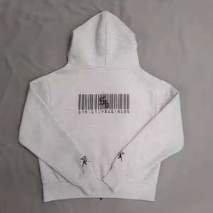 Sweat à capuche unisexe à double fermeture éclair avec broderie personnalisée et logo personnalisé 100% coton éponge française thermique Streetwear sweat à capuche zippé pour unisexe - Product Image 2