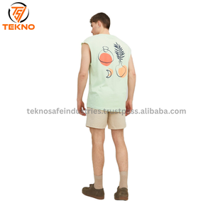 Venta al por mayor 100% algodón sin mangas de los hombres de fitness camiseta sin mangas en blanco sólido chaleco último para gimnasio entrenamiento camisa de impresión digital - Product Image 6