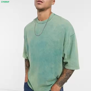 Camiseta Casual para Hombre, Nuevo Estilo, Personalizable, Lisa, con Diseño Lavado al Ácido, 100% Algodón Ecológico - Product Image 5