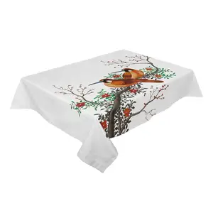 Wholesale Price Outdoor European Style Embroidered Washable Custom Print Table Cloths with Custom Logo