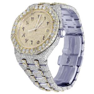 Montre en diamant moissanite haut de gamme, cadran glacé brillant, bracelet en acier inoxydable durable, style hip-hop - Product Image 3