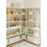Estantería Esquinera Modular Extensible y Ajustable de Madera para Baño, Sala de Estar, Dormitorio, Comedor, Sistema Simple, DIY, Moderna
