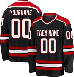 Maillot de hockey sur glace personnalisé pour hommes 2025, sweat-shirt de sport, broderie de lettres et de chiffres, écologique, séchage rapide, sublimation, service OEM - Product Image 1