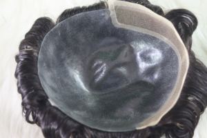 Tupé de cabello humano Remy virgen de 6 "-12" para hombre Bio-Lace Front Skin PU Back 8x10 "Base 90-120% Densidad natural Kinky Straight - Product Image 4