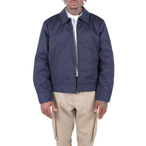 Blouson d'aviateur de couleur unie décontracté de grande taille pour hommes, imperméable, respirant, fermeture éclair, tricoté en polyester/coton, pour - Product Image 5