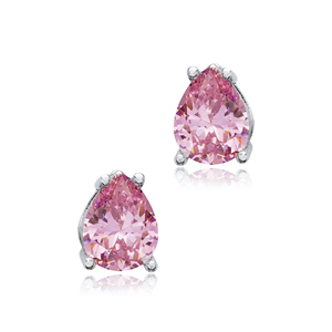 ต่างหูเม็ดเดี่ยวทรงเหลี่ยมสไตล์ควอตซ์สีชมพูขนาด5x7มม. ทำด้วยมือแบบตุรกีขายส่งเป็น925เครื่องประดับเงินสเตอร์ลิง - Product Image 2