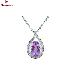 จี้ทองคำชุบทอง925สเตอร์ลิงเงิน kunzite CZ อัญมณีหลายชิ้นเครื่องประดับสร้อยคอจี้ชุบทอง - Product Image 2