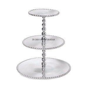 Customized Design And Logo Available Clear Crystal Beaded And High Grade Gold Plated Heavy Duty Metal Cake Display Stand Supply - Product Image 6