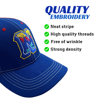 Gorras de béisbol de 6 paneles con estampado bordado ajustable, sombreros para hombre con logotipo personalizado, sombrero de plástico de Color rojo y azul, cierre de alta calidad