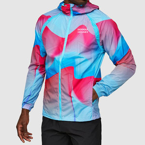 Stretchy Canvas Running <b>Jacket</b> with Zippered Pockets Adjustable <b>Hood</b> Front Logo Breathable Eco-Friendly <b>Soft</b> <b>Shell</b> Winter <b>Jacket</b> - Product Image 1