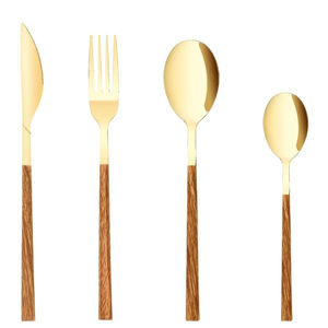 Style moderne Offre spéciale Couverts en métal plaqué or Couteau Cuillère Fourchette Ensemble de couverts de luxe en acier inoxydable pour fêtes d'hôtel - Product Image 1