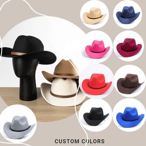 Nouveaux chapeaux de cow-boy en cuir personnalisés pour hommes en plein air chapeaux de cow-boy en cuir véritable chapeaux de mode en gros - Product Image 5
