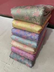 Tela de brocado de seda 100% de alta calidad, venta al por mayor, lujosa tela Jacquard y bordada para bodas y vestidos de niñas - Product Image 3