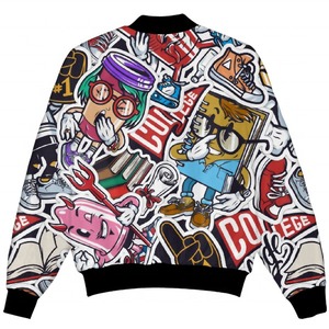 Chaqueta de poliéster con estampado de Calavera, Cazadora Bomber de baloncesto de manga larga, personalizada, para invierno - Product Image 4