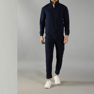 Conjunto Deportivo de 2 Piezas para Hombre, Chaqueta con Cremallera Completa, Color Azul Marino Claro, Traje de Entrenamiento, Logotipo Personalizado, Ropa Deportiva de Fútbol, Ropa de Equipo, Fabricante OEM ODM - Product Image 3