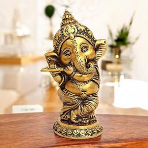 Oferta de Moda Inteligente: Vajilla de Metal Chapada en Oro con Diseño Tradicional Moderno de Ganesh Ji, Soldada, para Decoración del Hogar y Regalos Empresariales - Product Image 2