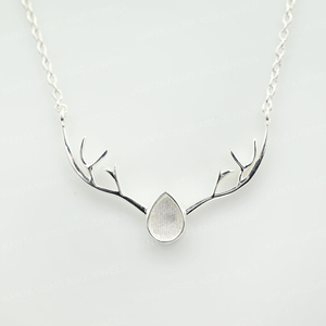 Collier en forme de poire en argent sterling 925 massif 7x5mm avec lunette vierge pour résine et cendres, lait maternel/souvenir DIY - Product Image 3