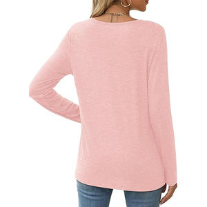 Camiseta Moderna para Mujer, Tejido de Punto Suave y Transpirable, Diseño Sólido Informal y Moderno - Product Image 4