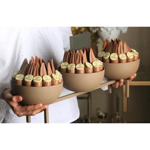 Luxury Weddings Ramadan Home <b>Decor</b> Chocolate Bowl Top Quality Green Powder Coated Metal Bowls With Gold Stand In <b>Cheap</b> Price - Product Image 5