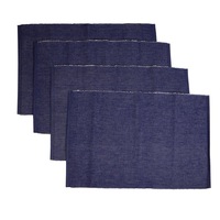 Nappe de table en coton tissé 100% coton, motif carré uni, luxe moderne européen, séchage rapide, bleu marine, pour la maison, les hôtels, les mariages