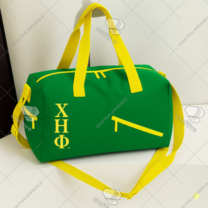 Bolsa de lona de fin de semana bordada Chi Eta Phi, bolsa deportiva de nailon de alta calidad para viajes y gimnasio lista para enviar - Product Image 1