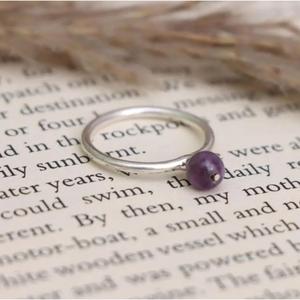 Bijoux fins pour femmes 925 en argent Sterling lunette réglage améthyste pierre précieuse bohème chrétien fiançailles bague de mariage cadeau de fête - Product Image 3