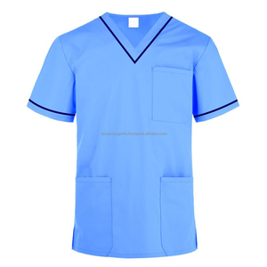 Gran oferta, uniformes de Hospital con cuello en V, uniformes médicos de enfermería, conjuntos de uniformes, camisetas de manga corta, uniforme de enfermera para mujer - Product Image 1