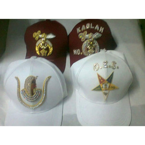 Gorro masónico Shriner bordado OMAR Temple FOGI Color bordado a mano con diamantes de imitación en cualquier gorro de nombre de Lodge personalizado - Product Image 2