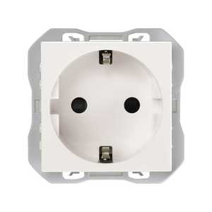 Base per presa Schuko bianca con terminali a vite Simon 270 (20000432-090) - Product Image 1