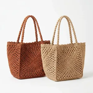 Woven Raffia Summer Fashion Shoulder <b>Bag</b> Large Capacity <b>Tote</b> Handwoven Two Straps Open Top <b>Beach</b> Shopping Travel <b>Bag</b> <b>for</b> Women - Product Image 5