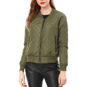Blouson Bomber en Coton Matelassé Imprimé pour Femmes Chaud & Confortable Respirant Vêtement d'Extérieur d'Hiver avec Fermeture Éclair Avant Couleur Unie - Product Image 6