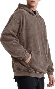 Sudadera con capucha de lavado ácido personalizada Sudadera con capucha de lavado ácido de moda y transpirable color sólido multicolor logotipo personalizado sudaderas con capucha lavadas con ácido - Product Image 4