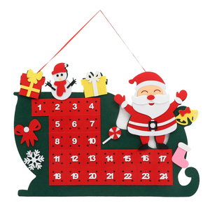 Noël feutre tissu enfant traîneau forme suspendu porte d'entrée <span class=keywords><strong>calendrier</strong></span> Noël porte <span class=keywords><strong>calendrier</strong></span> - Product Image 1
