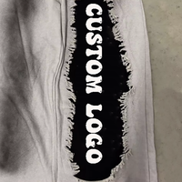 Sweatpants décontractés unisexes en coton 100% avec logo personnalisé, style streetwear, effet vieilli, imprimé à l'écran, coupe ample pour hommes
