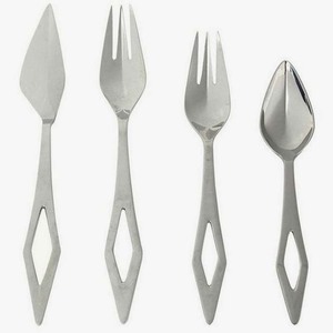 Cuillère Fourchette Couteau en Acier Inoxydable Argenté Mat Poli Royal Poignée Unique Set de Couverts de Designer pour Mariage - Product Image 3