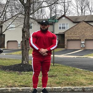 Survêtements Streetwear pour hommes de haute qualité nouveau style ensembles de fermeture à glissière lourde avec bord de ligne blanche respirant pour la saison d'automne - Product Image 6