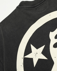 เสื้อยืดผ้าฝ้ายฟอกแขนสั้นคอกลมแขนสั้นสำหรับผู้ชายเสื้อผ้าไซส์พิเศษ - Product Image 2