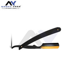 Navajas de Afeitar de Cuello Recto con Recubrimiento de Oro de 24K en Negro Mate para Hombre, Navajas de Afeitar Rectas de Primera Calidad para Hombre, Navajas de Afeitar Profesionales para Barberos - Product Image 2