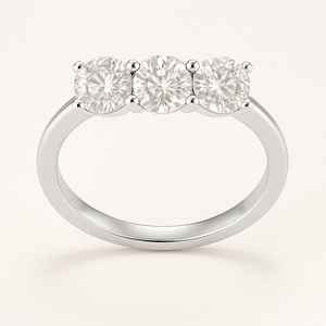 14K White Gold Artisan Unisex Engagement Diamond Claw Setting Lab Grown Gold Plated Round Brilliant Cut Certified Fine Jewelry - Product Image 2