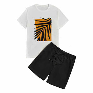 Ensemble 2 pièces T-Shirt et short pour homme Respirant Summer 100% Cotton Washed Oversize Street Style Latest Design - Product Image 1