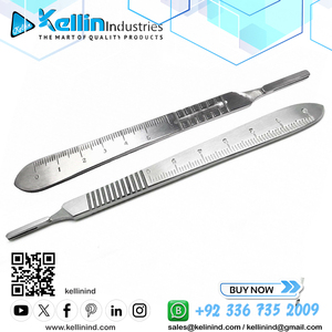Juego de 2 Piezas de Mangos de Bisturí Manuales de Acero Inoxidable N.° 3 y N.° 4, Instrumentos Quirúrgicos Generales Reutilizables - Product Image 4