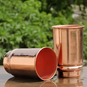 Handmade 100% Pure Copper Cup Glass Copper Drink Glasses Mug for Table Office Home Gym Bar Resort With Best Quality from India