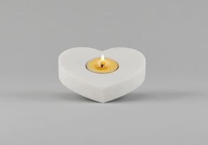 Exclusive Christmas Candle Holder Heavy Natural <b>Marble</b> Stand with Top Four Hollow Cutout Metal Inlay - Product Image 6